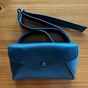 Street Level Black Faux Leather Fanny Pack Crossbody Waist Bag